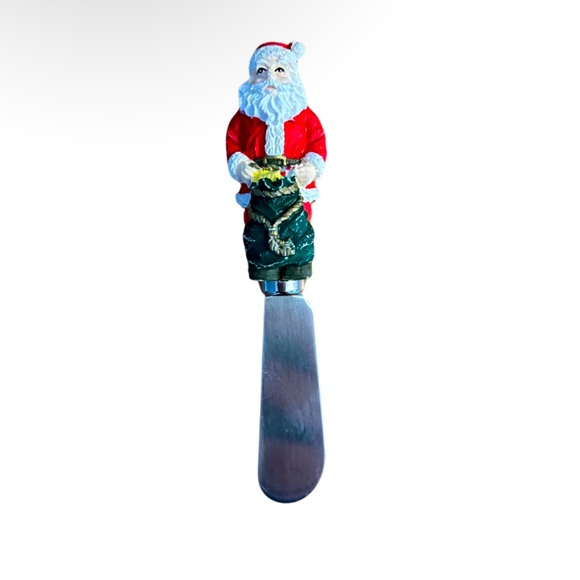 Vintage Santa Clause Christmas Dining Cheese Cutlery 5” - Picture 2 of 6